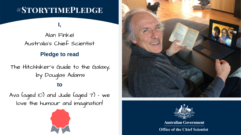 Alan Finkel taking the 2020 storytime pledge