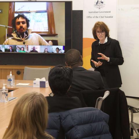Australia's Chief Scientist engaged in conversation with new Australian Science Policy Fellows