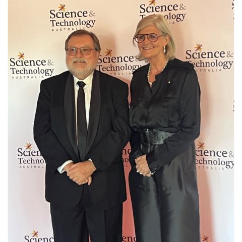 Professor Tony Haymet with Governor-General Sam Mostyn 