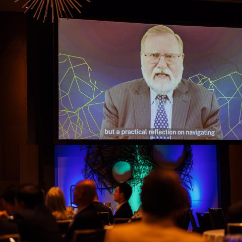 Prof Tony Haymet delivering a video address to the Maritime Decarbonisation Summit