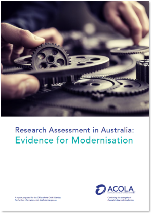Cover image - Research Assessment in Australia: Evidence for Modernisation report by ACOLA