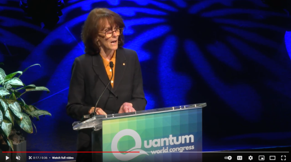 Dr Foley speaking at the 2023 Quantum World Congress